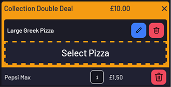 Posperity order screen allowing quick compeltion of a deal